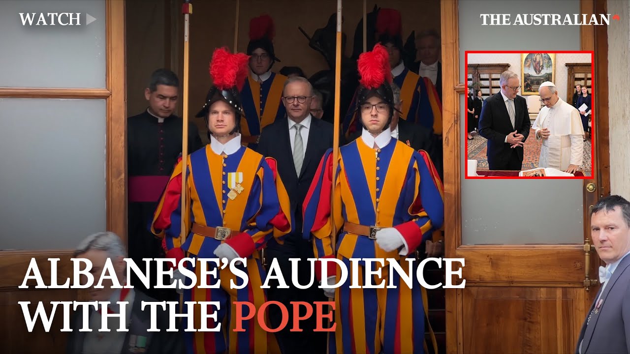 First scenes of Albanese's audience with Pope Leo