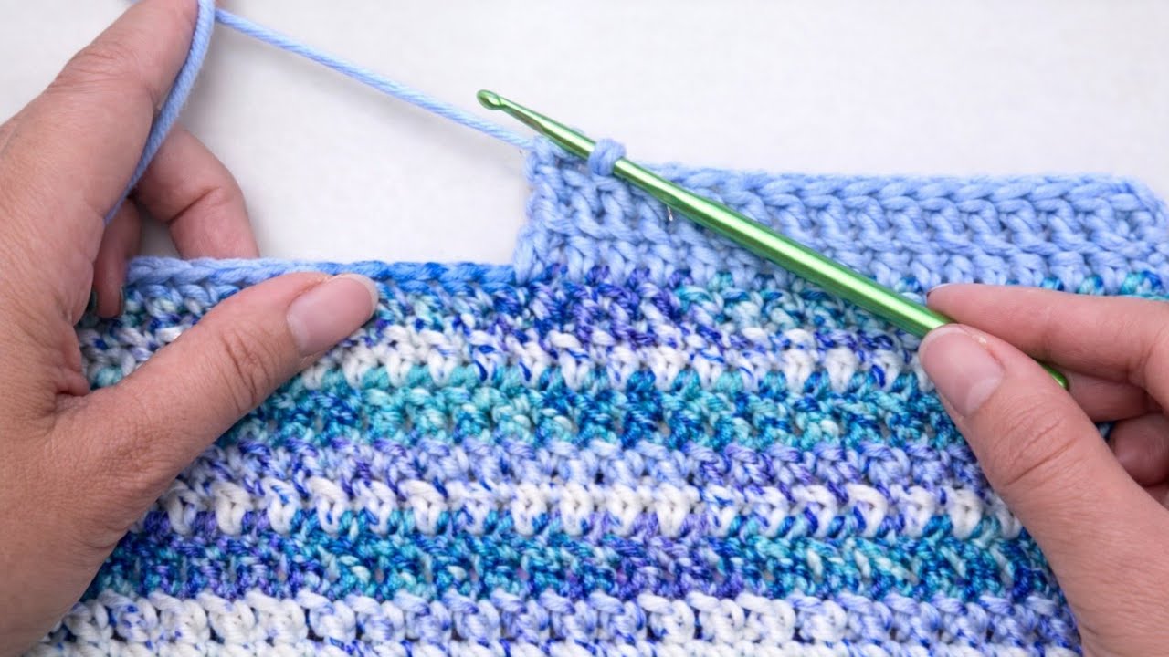 How to crochet 2 rows at a time using stackable double crochet