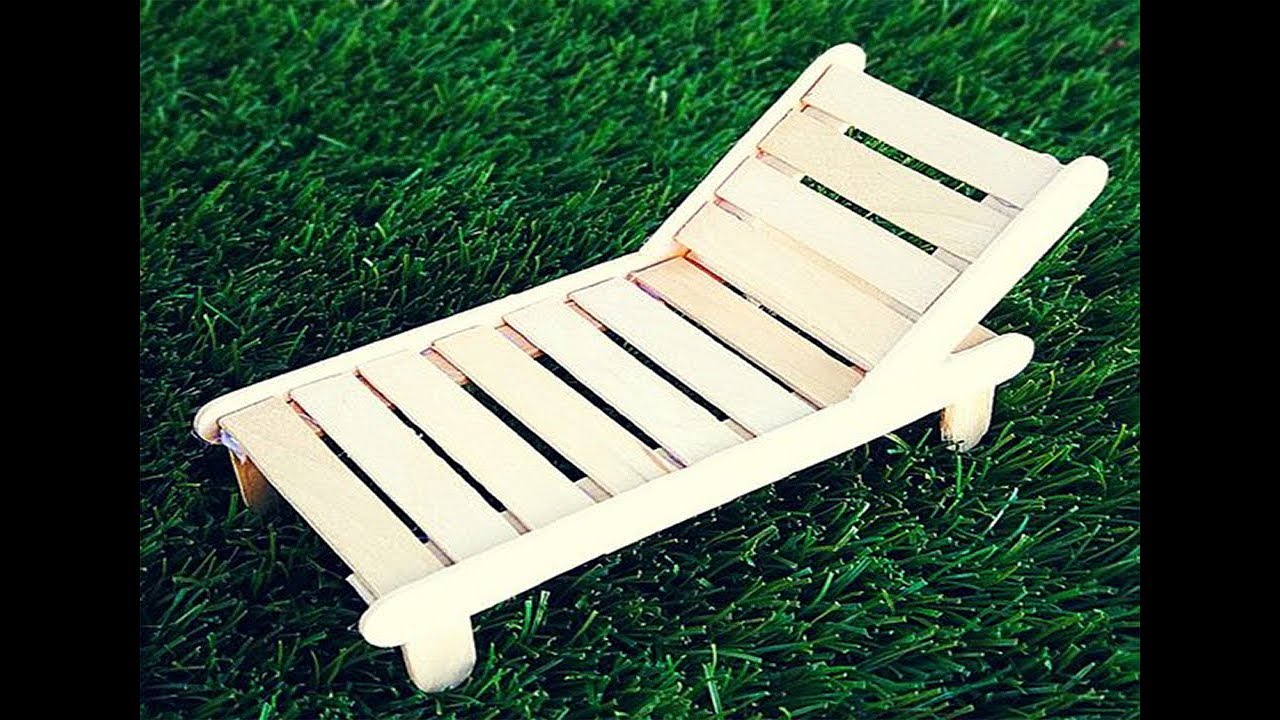 How to Make a Popsicle Stick BEACH CHAIR | Crafts with Popsicle Sticks | 5 MINUTE CRAFTS VIDEOS