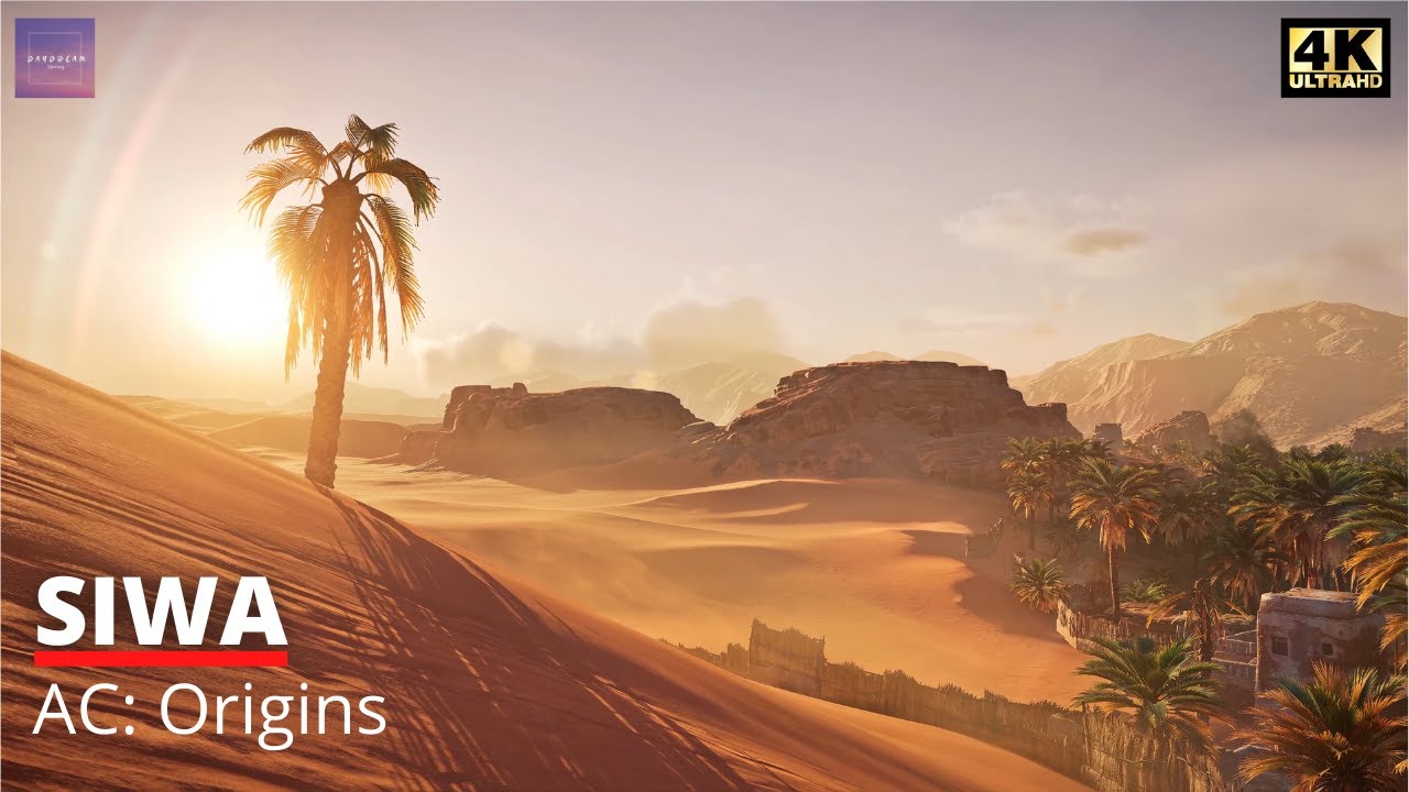 Walking in the Ancient Egypt - Siwa [ AC: Origins - Relaxing Ambience - 4K Ultra Graphics ]