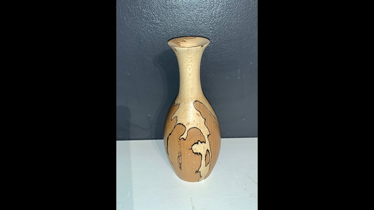 Woodturning, Spalted beech bud vase,