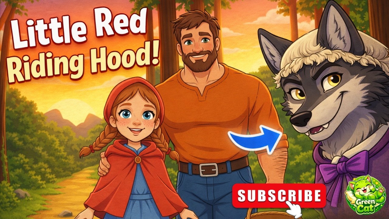 Little Red Riding Hood Full Story 🌲 | Kids Bedtime Fairy Tale Animation | Green Cat Channel