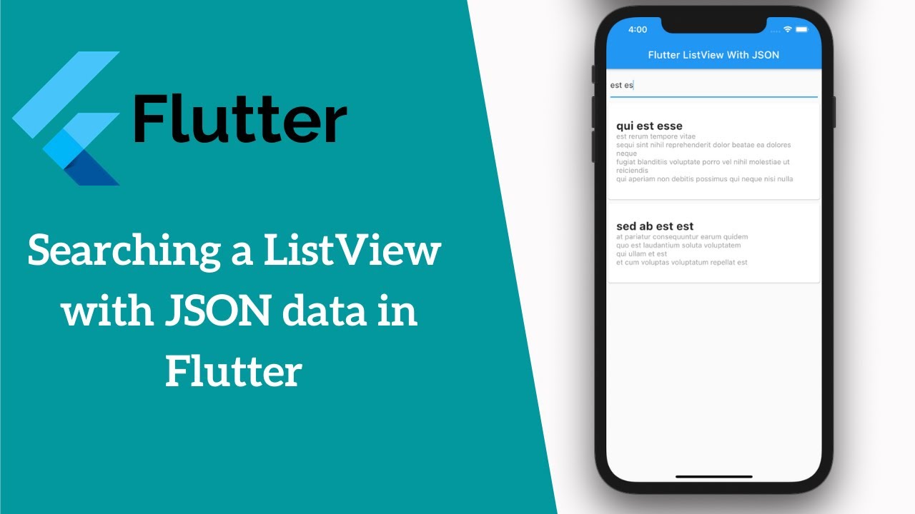 Flutter: Searching a ListView  with JSON Data