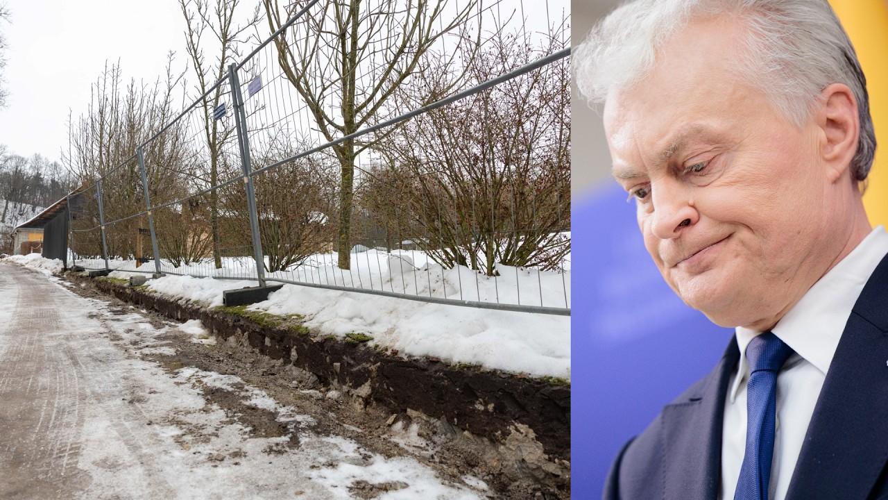 Prieš Statybos inspekcijos patikrinimą griuvo tvora prie Nausėdos sklypo