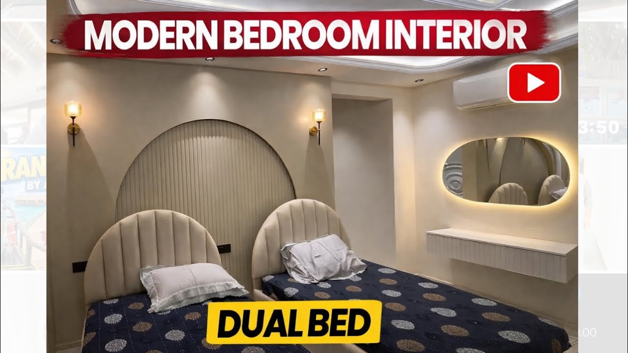 Moderen bedroom design. With dual bed #interiordesign #staedesigns #home #interior #dualbed #chandig