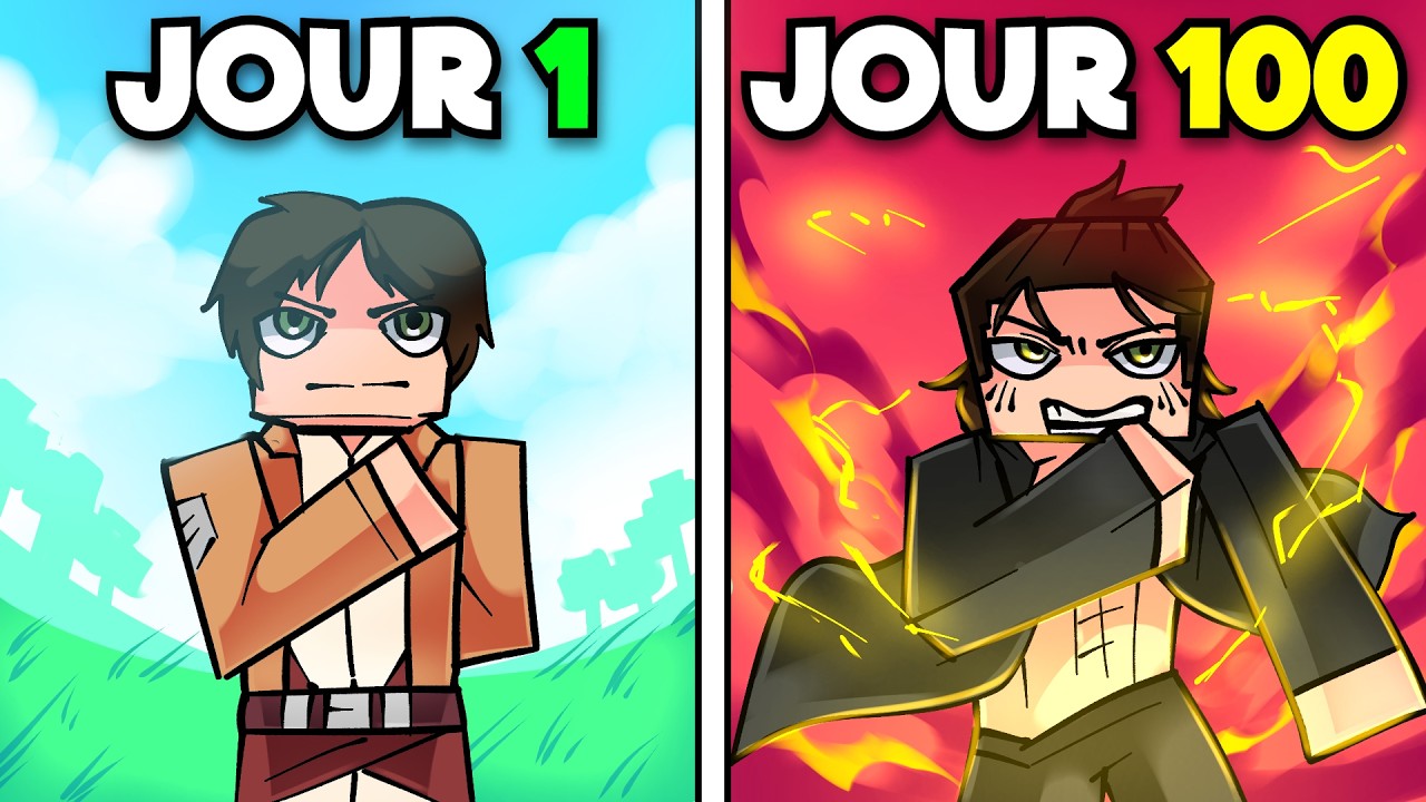J'ai SURVÉCU 100 JOURS dans L'ATTAQUE DES TITANS en HARDCORE sur Minecraft !