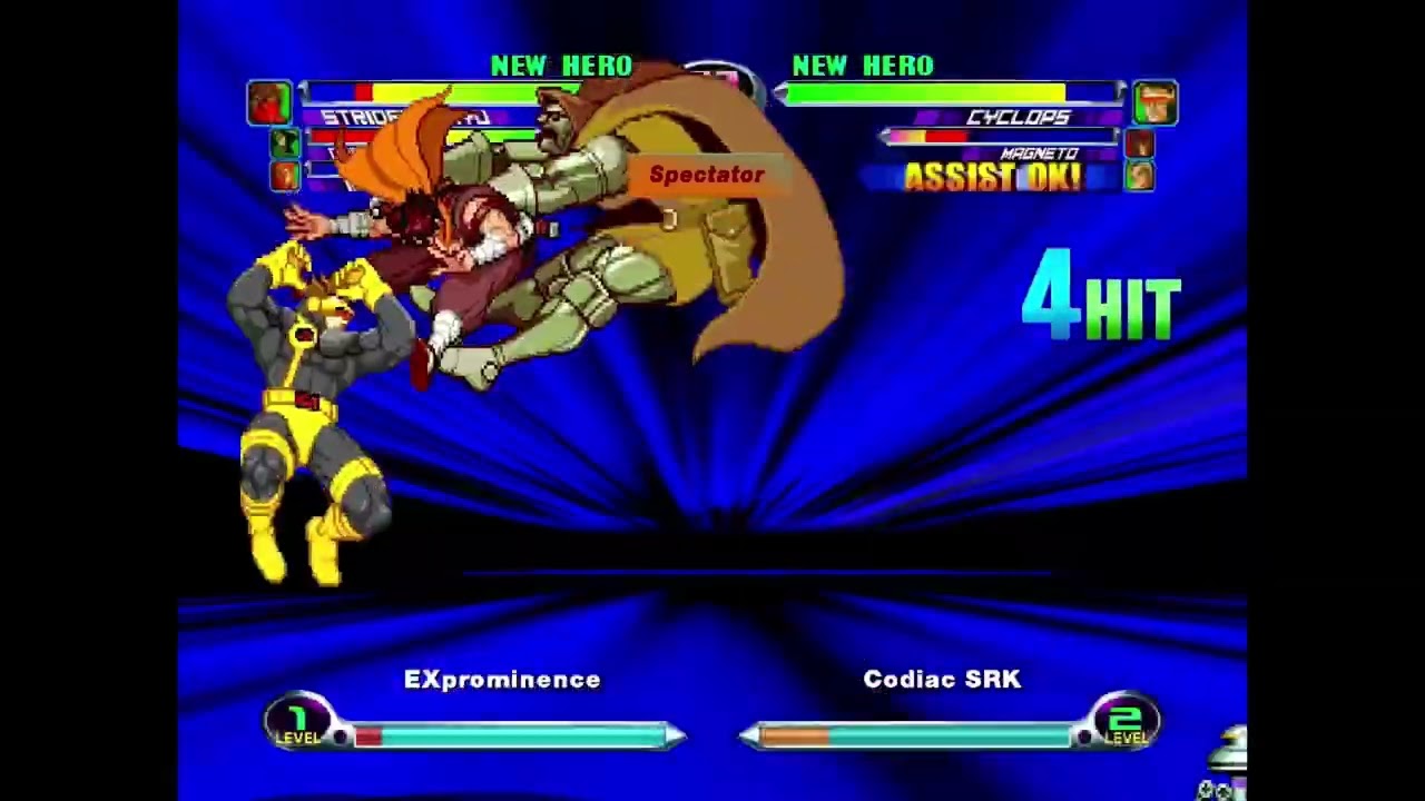 MvC2: Кодиак - Ген счетчика Циклопа, соединение с MOB DHC Shockwave 43, удар 124% Комбо .:5.13.23:.