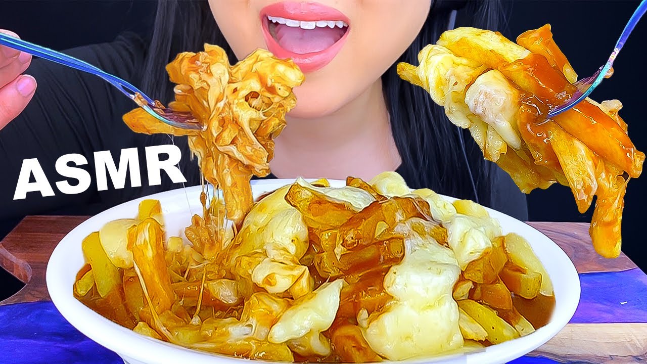 ASMR CHEESY POUTINE (SOFT EATING SOUNDS) ASMR PHAN