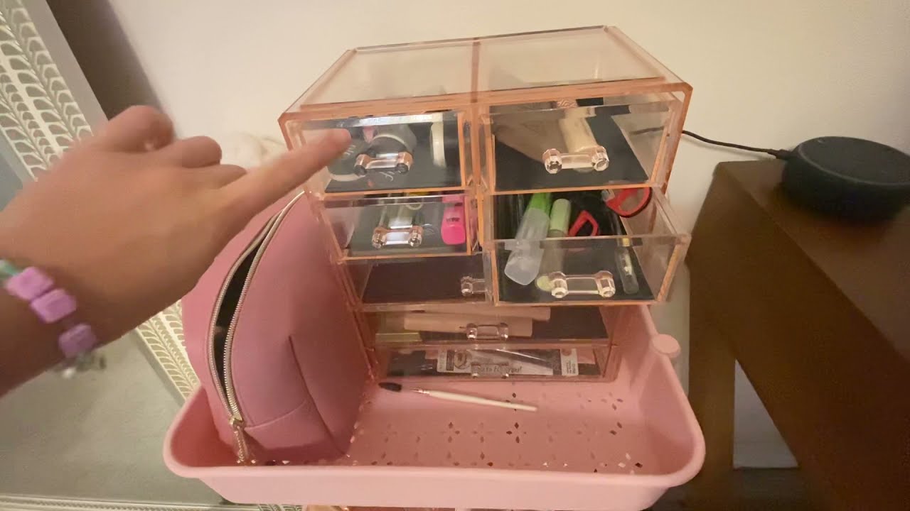 ASMR WHISPERING MAKEUP ORGANIZING SOUNDS