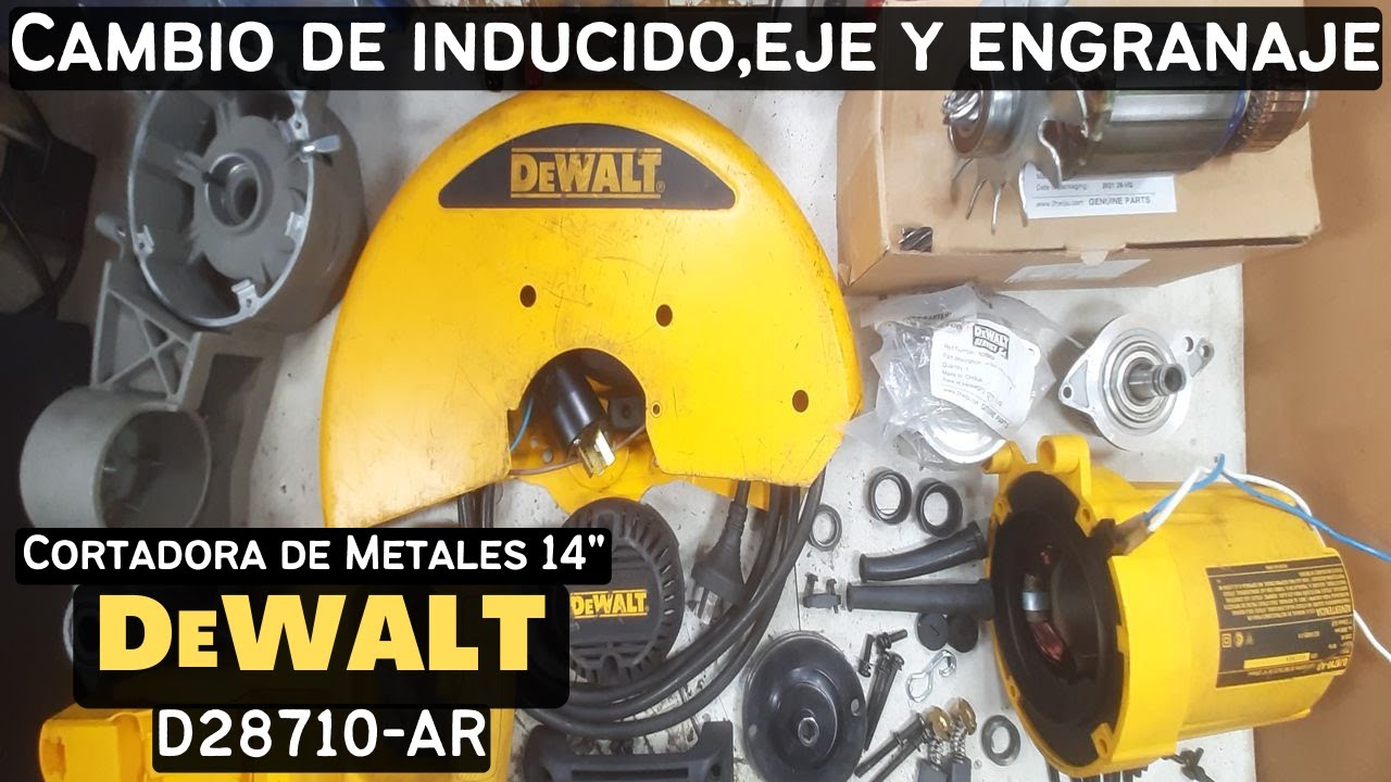 Cortadora de metales de 14” (355mm) Dewalt D28710-AR,cambio de inducido,eje y engranaje