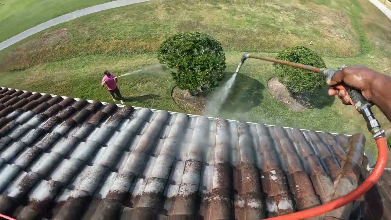 Unbelievable Tile Roof Cleaning #roofwashing #softwashing #howto
