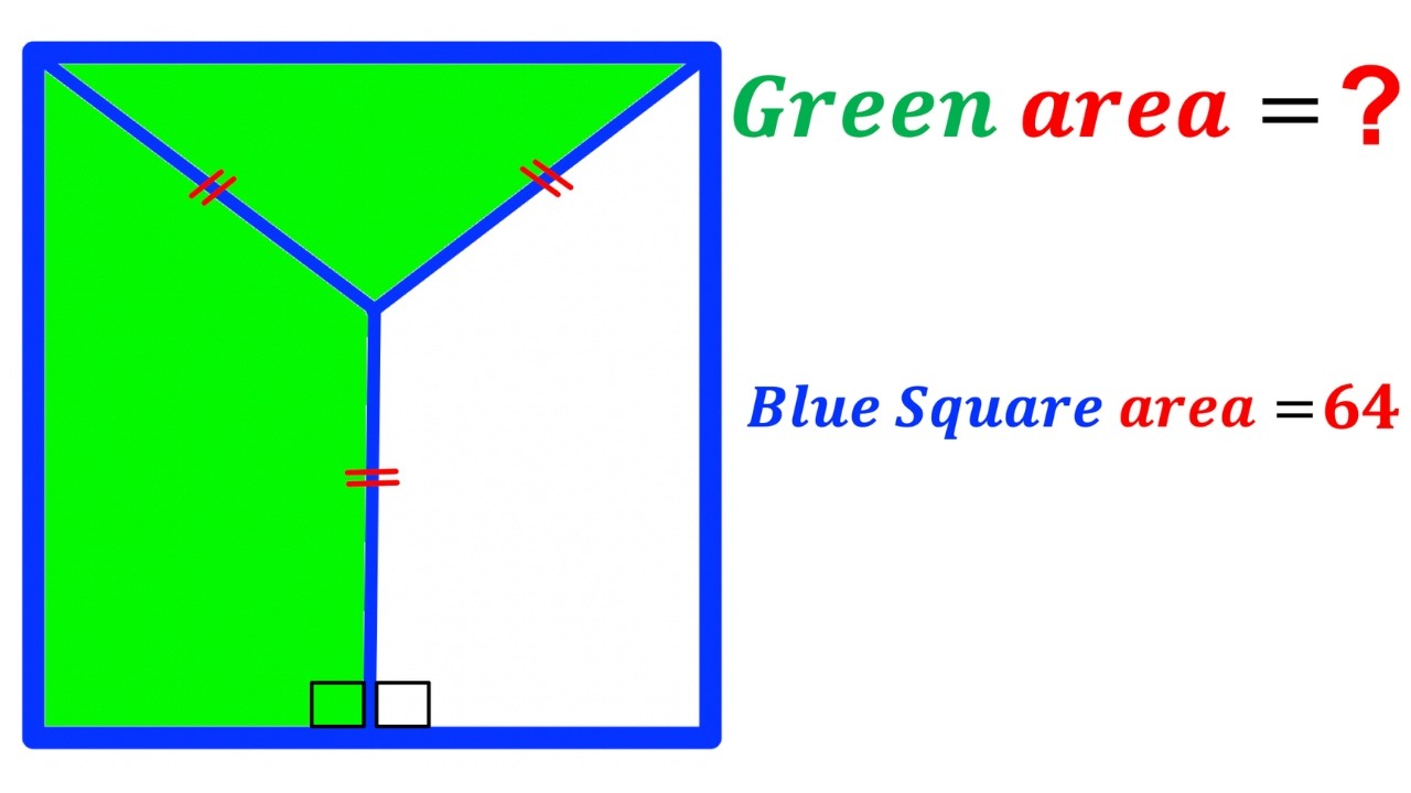 Can you find area of the Green shaded region? | (Square) | #math #maths | #geometry