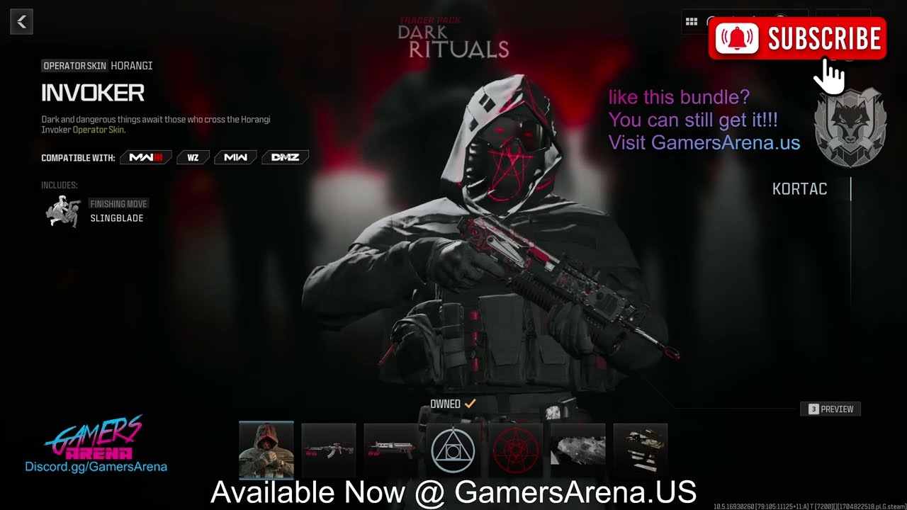 COD MW2 | MW3 Tracer Pack DARK RITUALS I Horangi Operator Skin Hard Unlocked PS XBOX PC - Ultra Rare