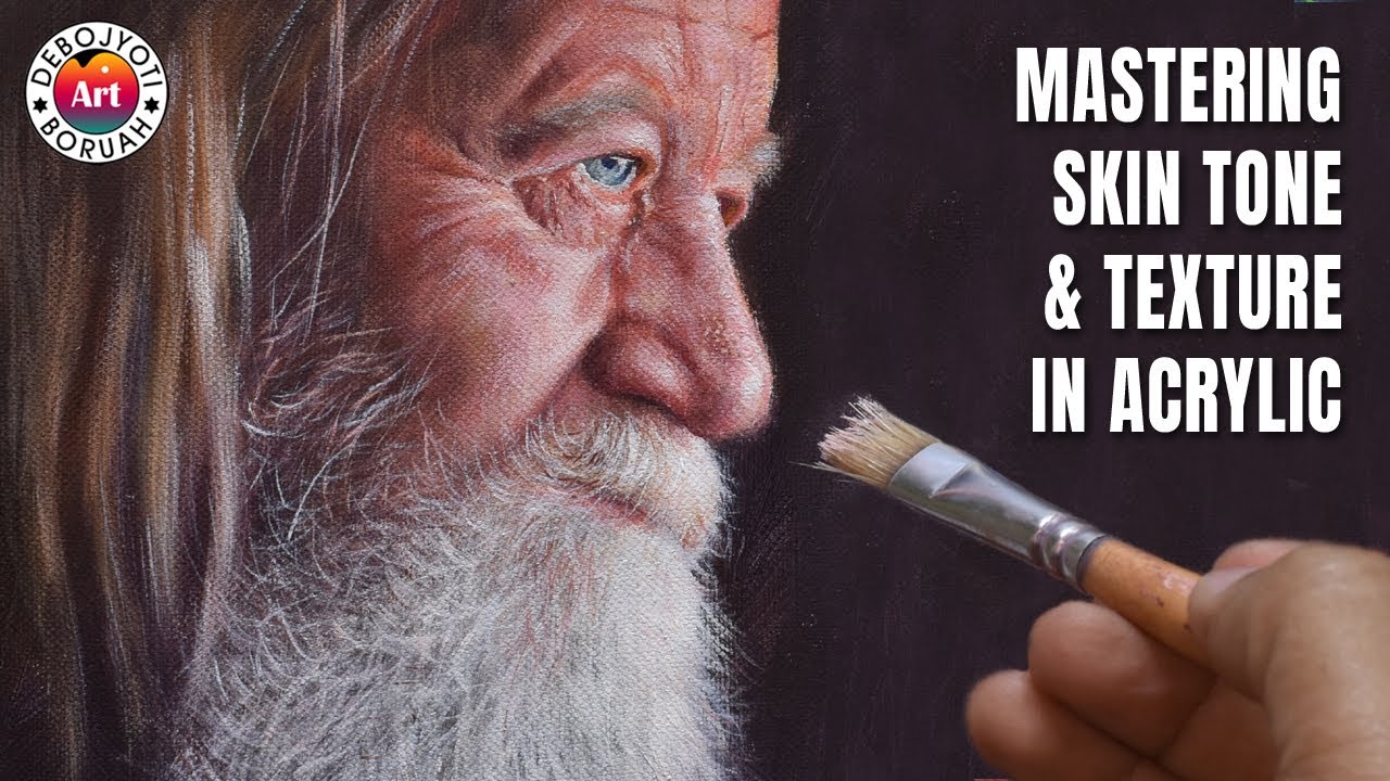 Mastering Skin Tone & Texture in Acrylic | Realistic Portrait Painting Acrylic by Debojyoti Boruah
