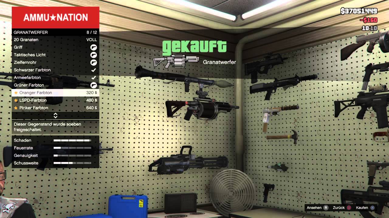 Grand Theft Auto V  alle waffen zeigen und aufmotzen xd