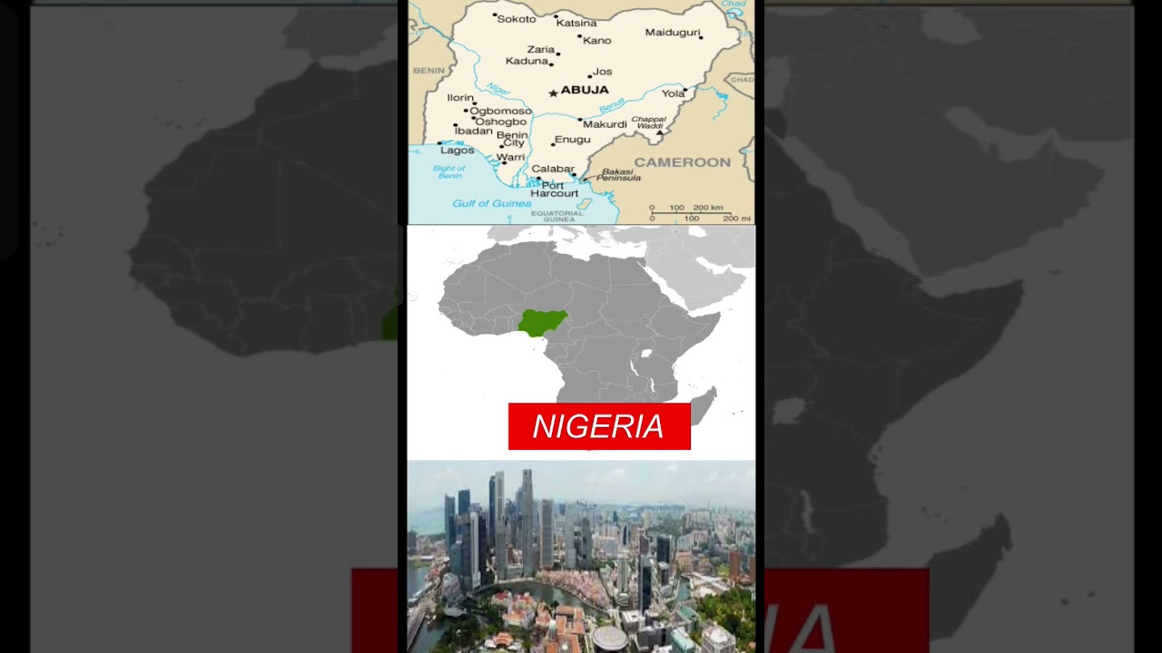 Nigeria map and city with famous | world map of countries|# countries map|# famous countries