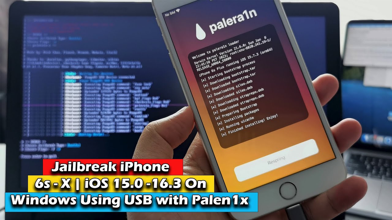 How to Jailbreak iPhone 6s - X | iOS 15.0   16.3 On Windows Using USB with Palen1x