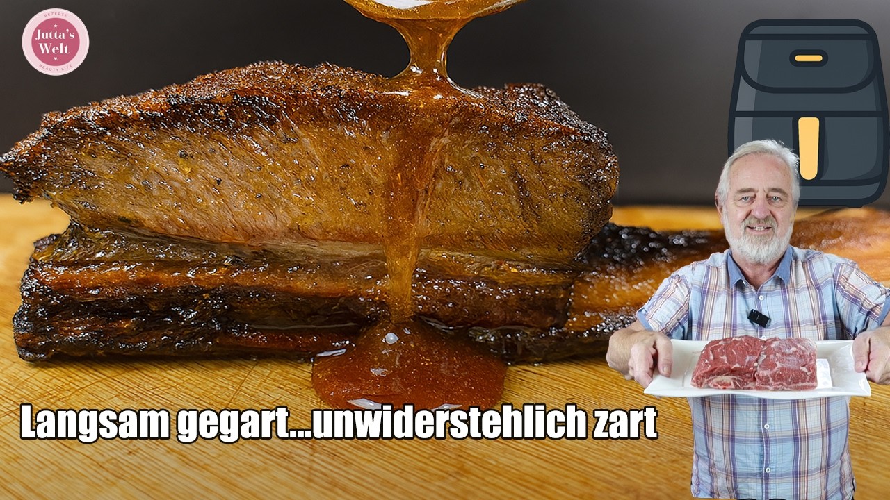 Airfryer Beef Short Ribs (Rinderrippen) | Butterzarte BBQ Ribs Rezept 🔥