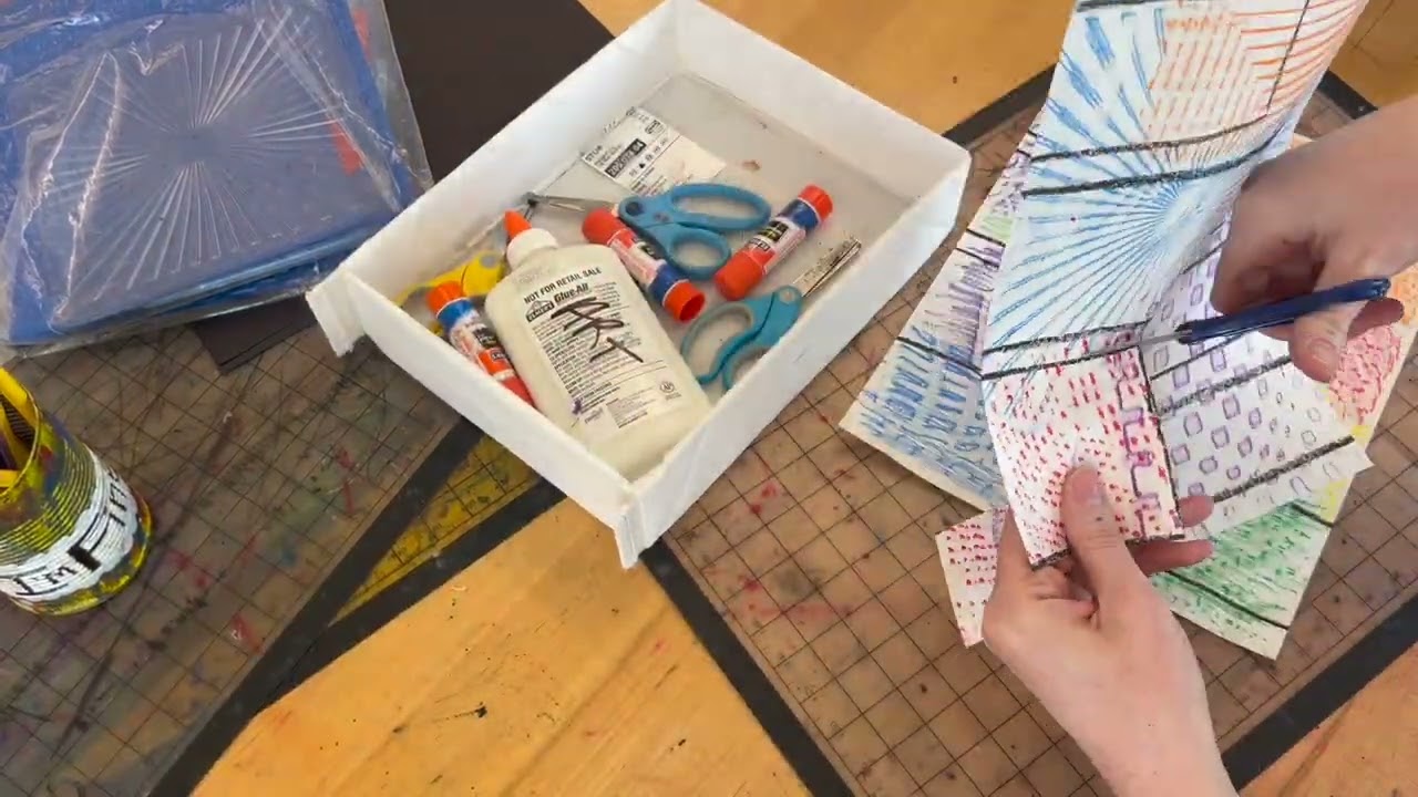texture paper city collage- for 5-7 year old artists