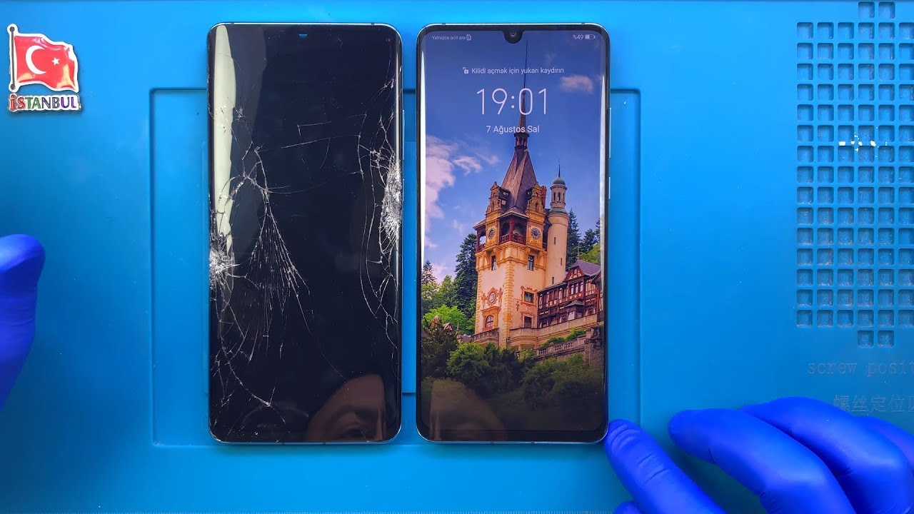 Трапеция! Разбил! Работает ли Huawei P30 Pro после замены экрана?