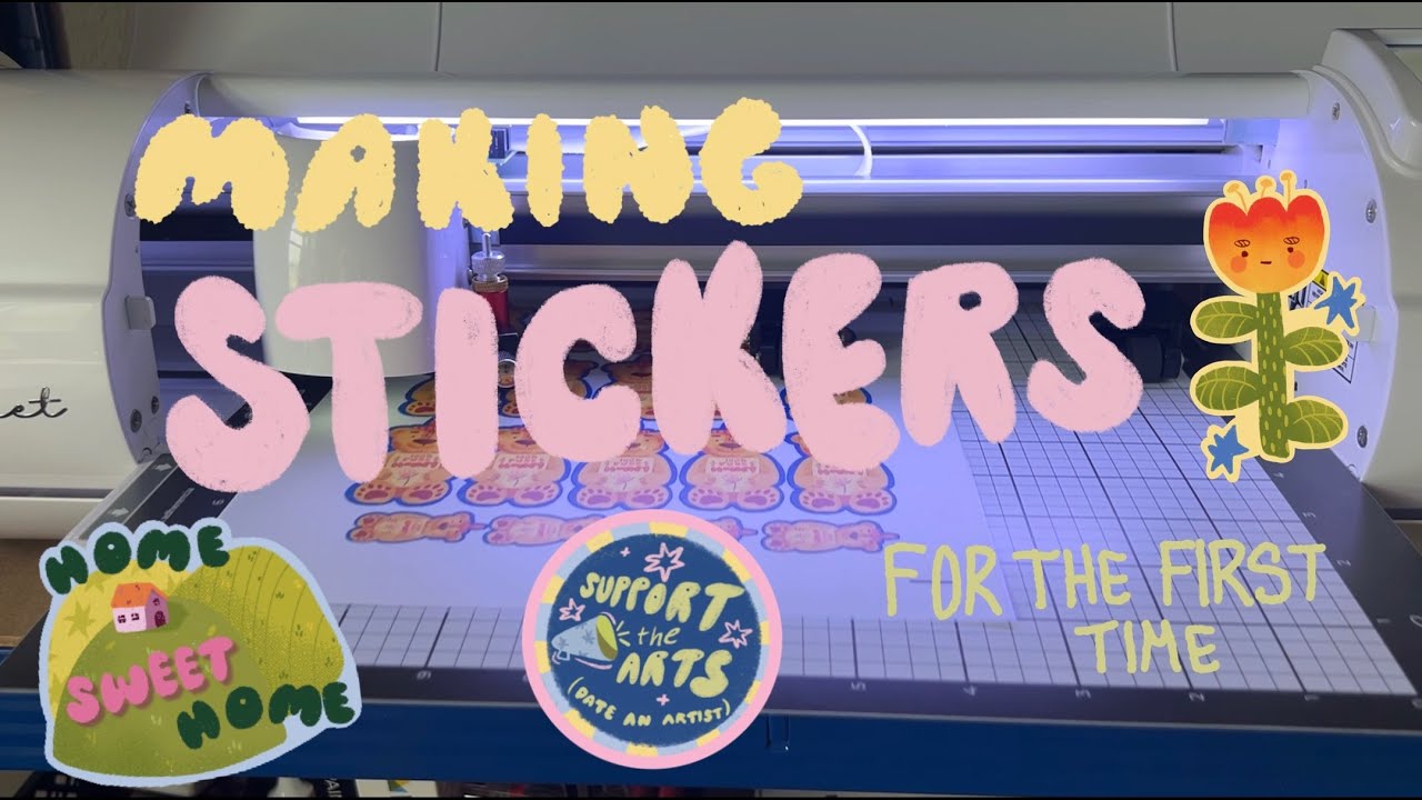 ⋆⭒˚.⋆ making stickers for my online art shop for the first time!