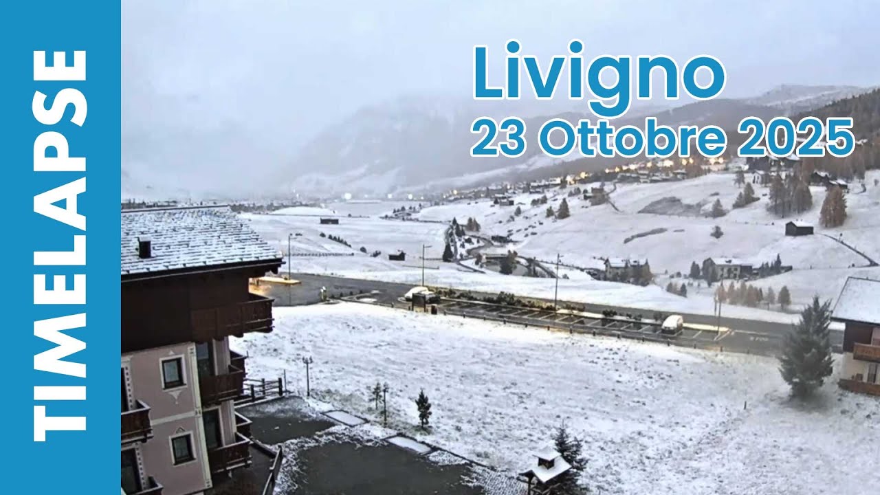 Livigno (SO) San Rocco - Nevicata del 23 Ottobre 2025 in Timelapse