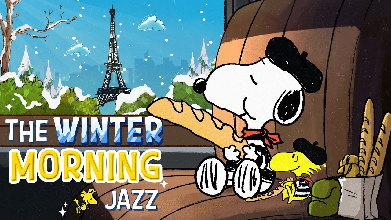 Feeling Winter Morning with Snoopy Jazz 🎷❄️🥐 |  Cozy Parisian Vibes Music to Boost your Mood