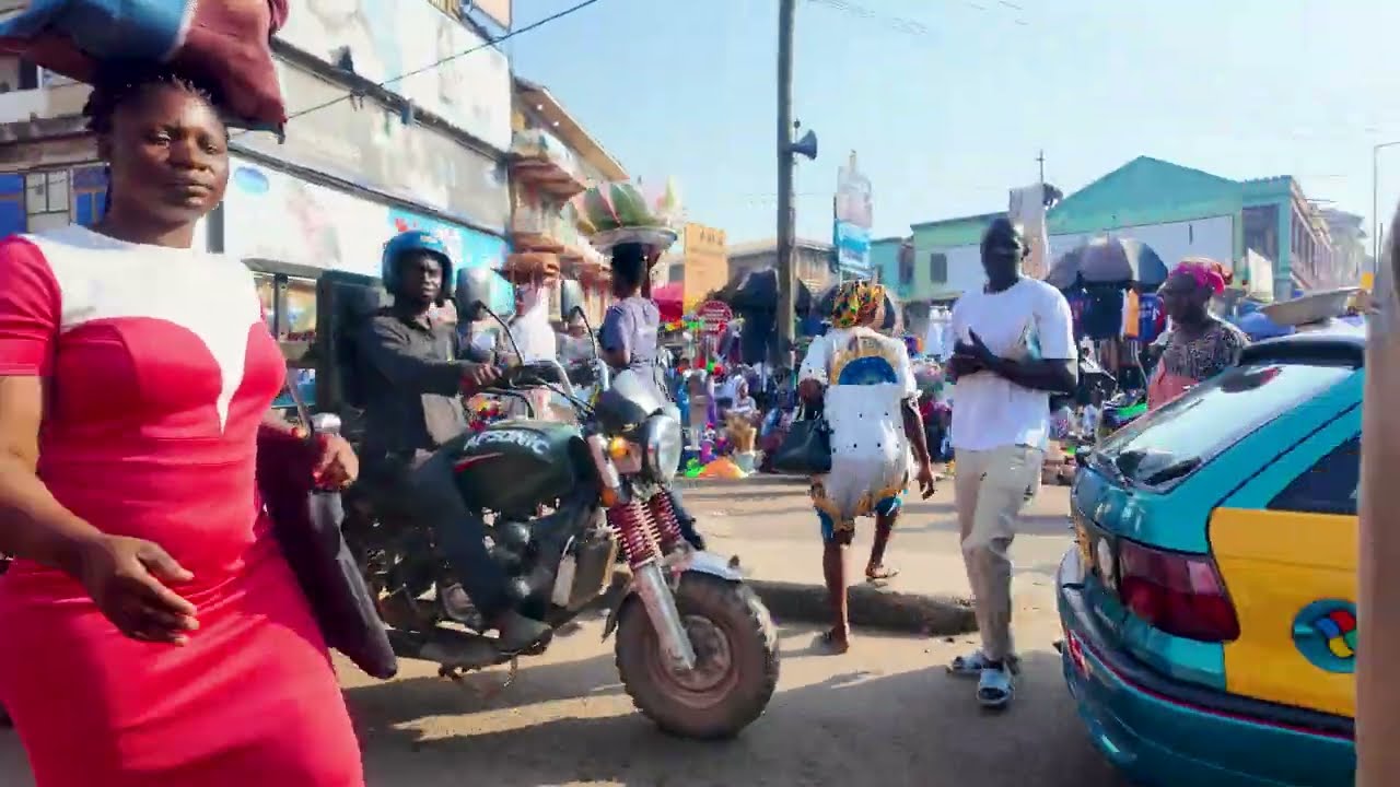 Kumasi Ghana city streets and market Africa
