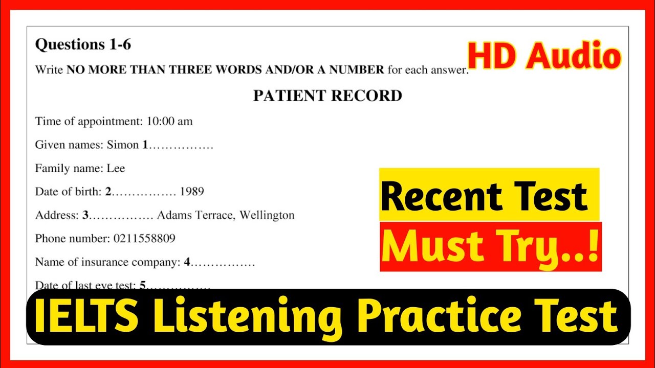 Запись пациента IELTS Listening | Практический тест IELTS Listening 2023 с ответами | @IELTSwithK...