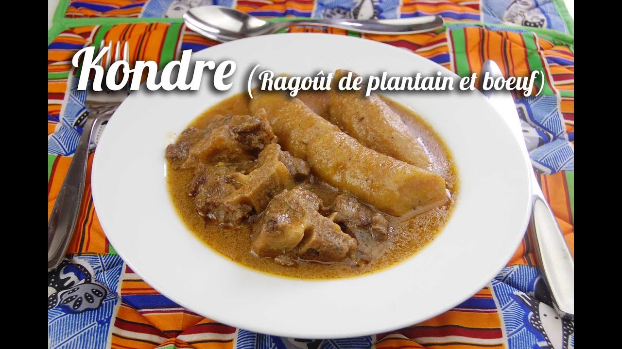 kondre à la queue de boeuf (Ragoût de Boeuf aux plantains)