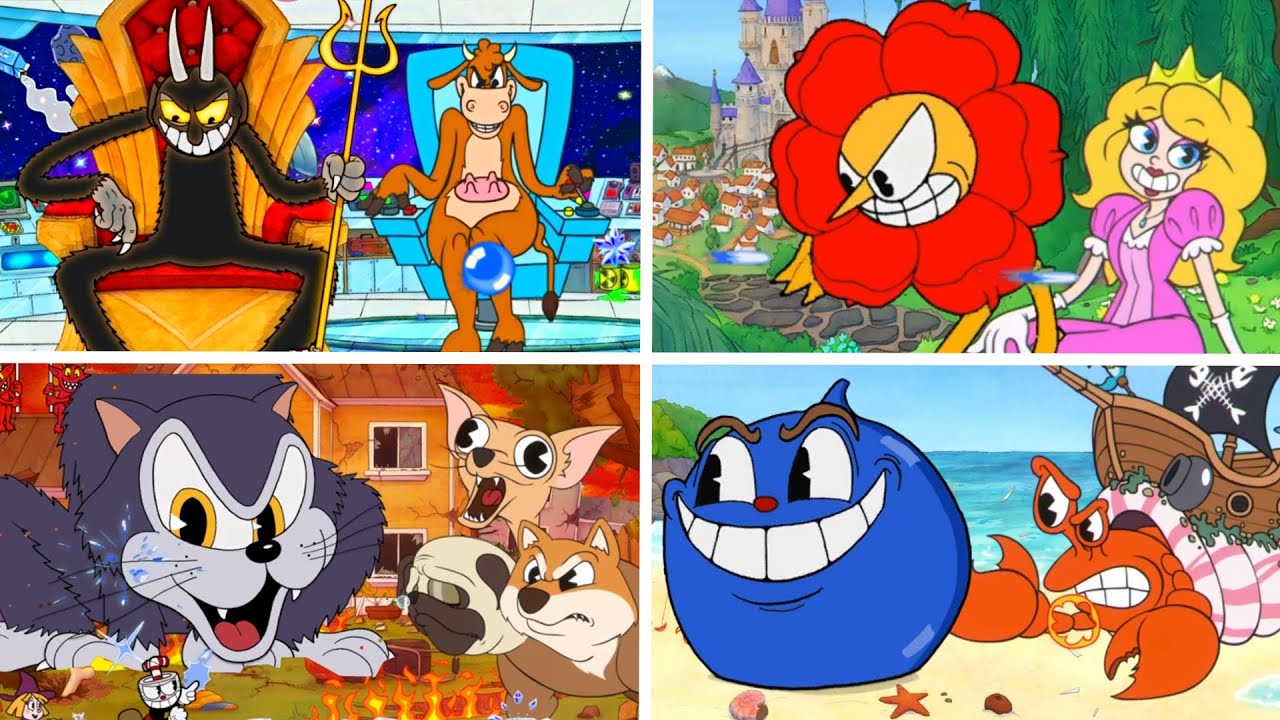 Cuphead + Enchanted portals - Epic Crossover Co-op Boss Fights