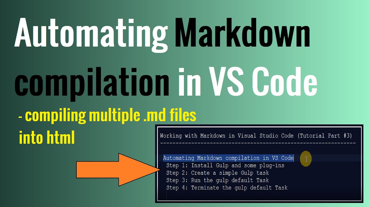 Автоматизация компиляции Markdown в VS Code (компиляция нескольких файлов .md)
