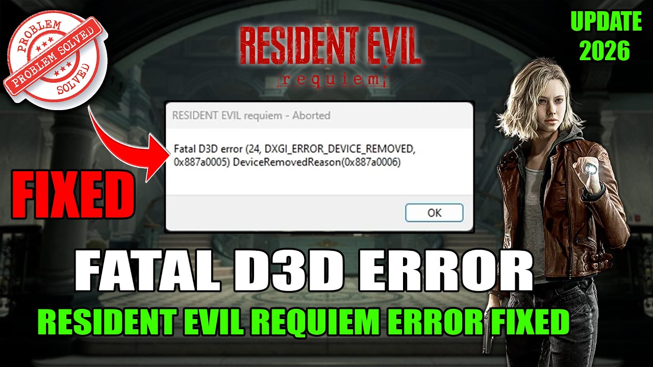 Resident Evil Requiem: How to Fix Fatal D3D Error,Directx Error & DXGI_ERROR_DEVICE_REMOVED in PC