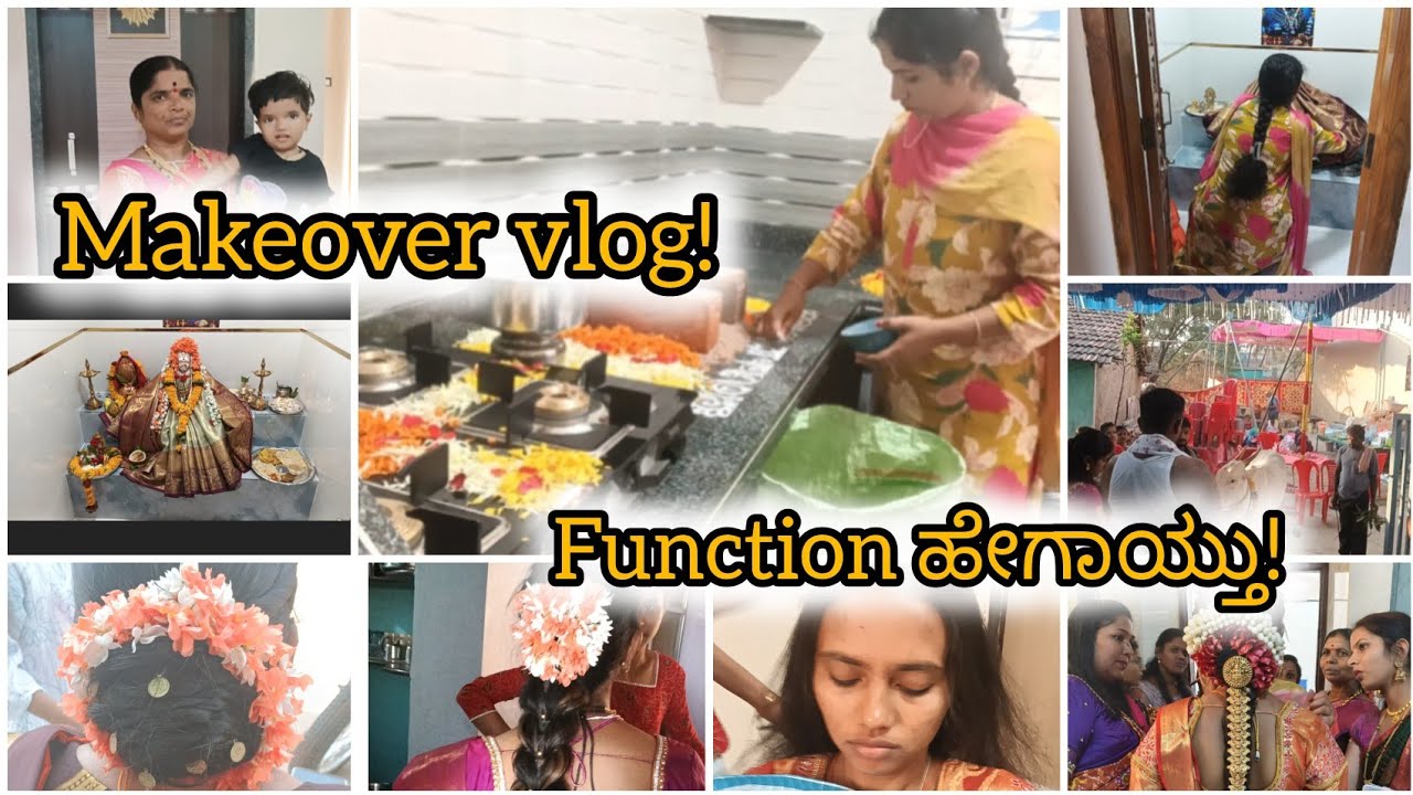 #vlog #function vibes #makeover #hairstyle #viral #viralvideos #fyp #ಅಕ್ಕನ ಮನೆ ಗೃಹಪ್ರವೇಶ with #mkp 