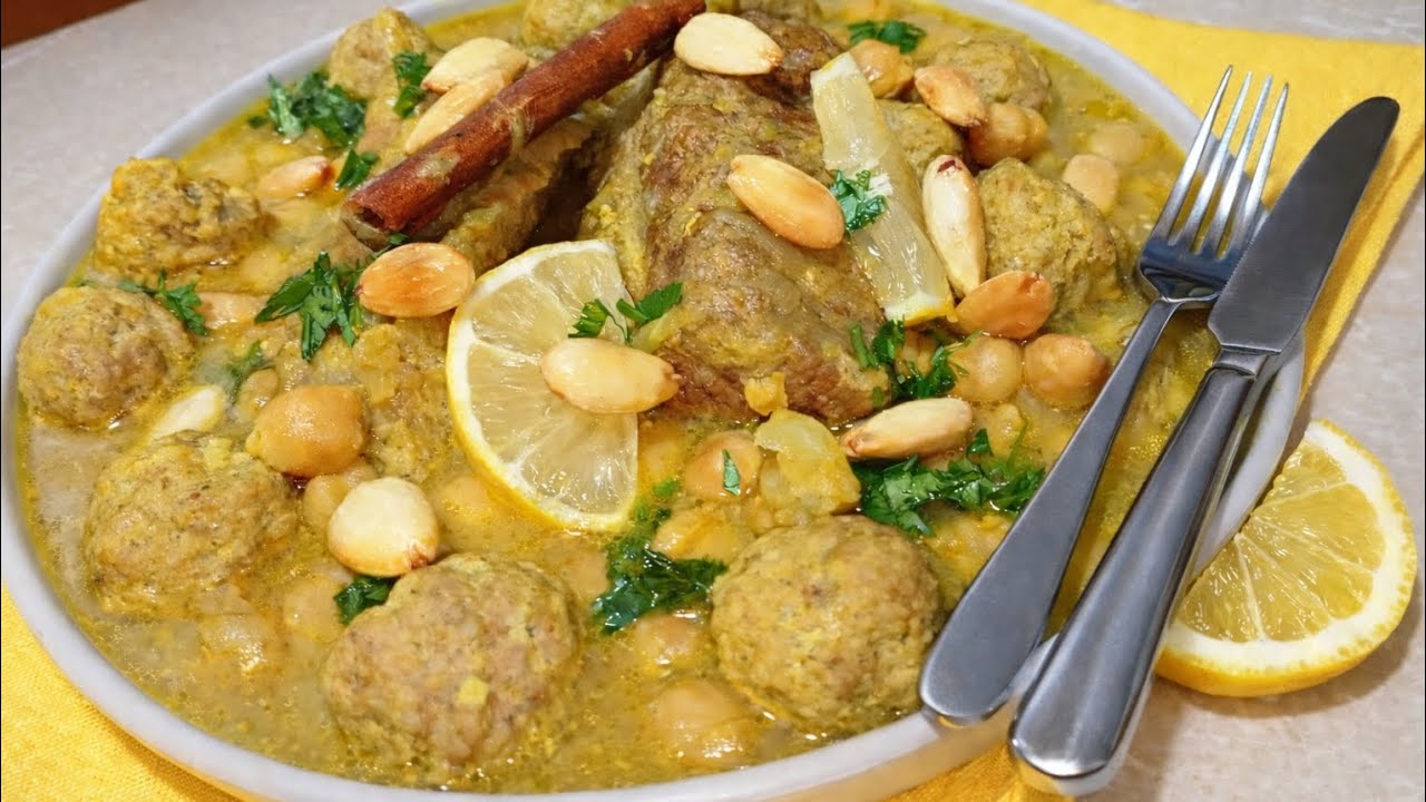 لمثوم على السريع 🤤فاخر باللوز والليمون 👑 طاجين يشرف قدّام الضياف!