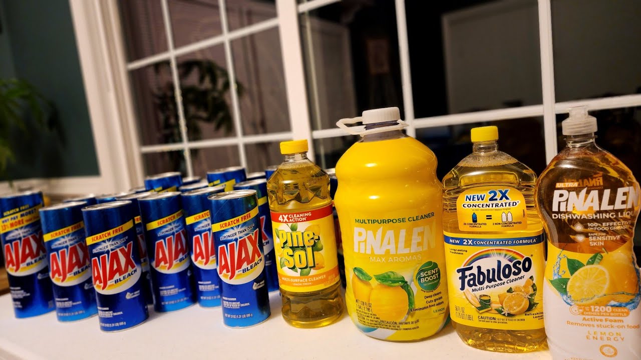 ASMR 20 Cans Ajax+ Gallons Of Lemon Products | SUDSY MEGA PASTE