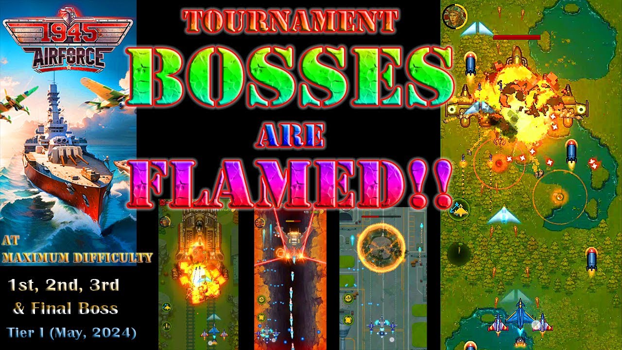 Tournament BOSSES are Flamed! 1945 Air Force: Airplane Games Top Boss Gaming #bossfight #dogfight