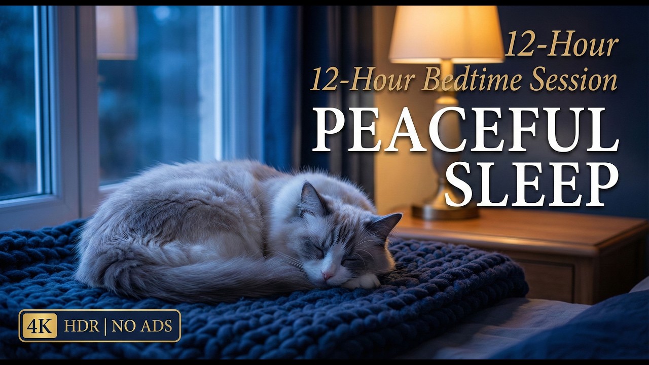 12 Hours Of Calming Music for Cats 🐈 Peaceful Bedtime Sounds 😻🐈Soothing Music for Stress Relief