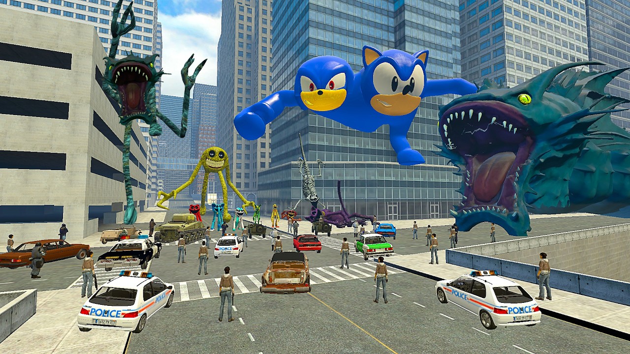 NEW ROBLOX HUNGRY SEA MONSTER SEA SERPENT MYTH WORM & POPPY PLAYTIME 5 & BOSS SONIC BABY! In Gmod