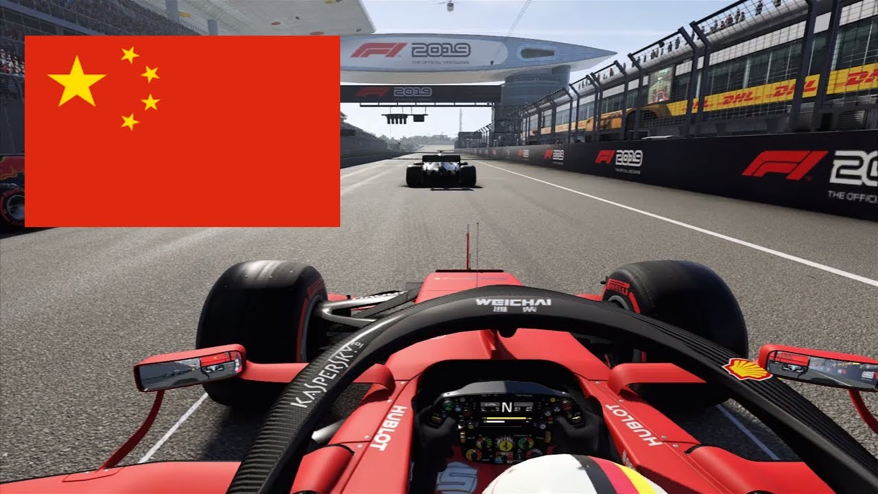F1 2019 - 25% Race at Shanghai China Circuit in Vettel Ferrari | Keyboard Gameplay
