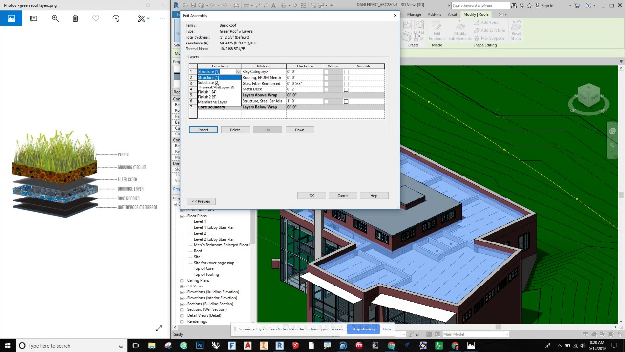 Revit - How to make a Green Roof with a Parapet Wall!