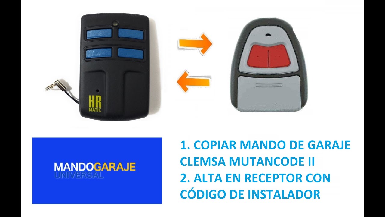 ✔️ COPIAR MANDO GARAJE CLEMSA MUTANCODE CON CONTROL DE ACCESOS Y CÓDIGO DE INSTALADOR ⚠️