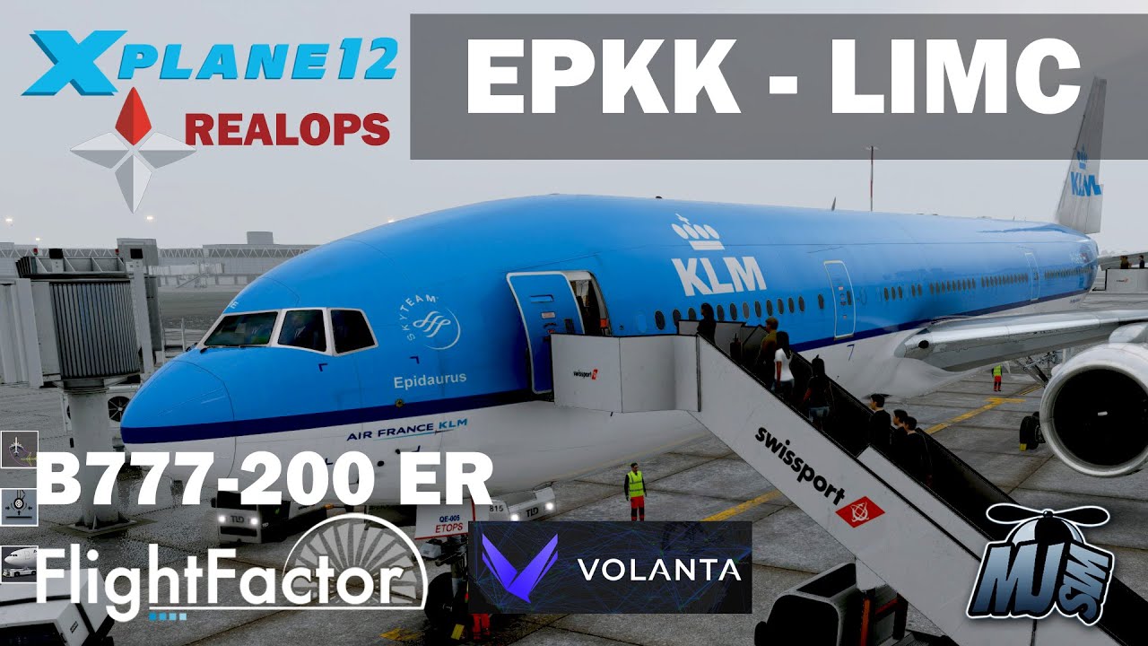 Lecimy w symulatorze X-PLANE 12 z Krakowa do Milan | B777-200ER FlightFactor #xplane12