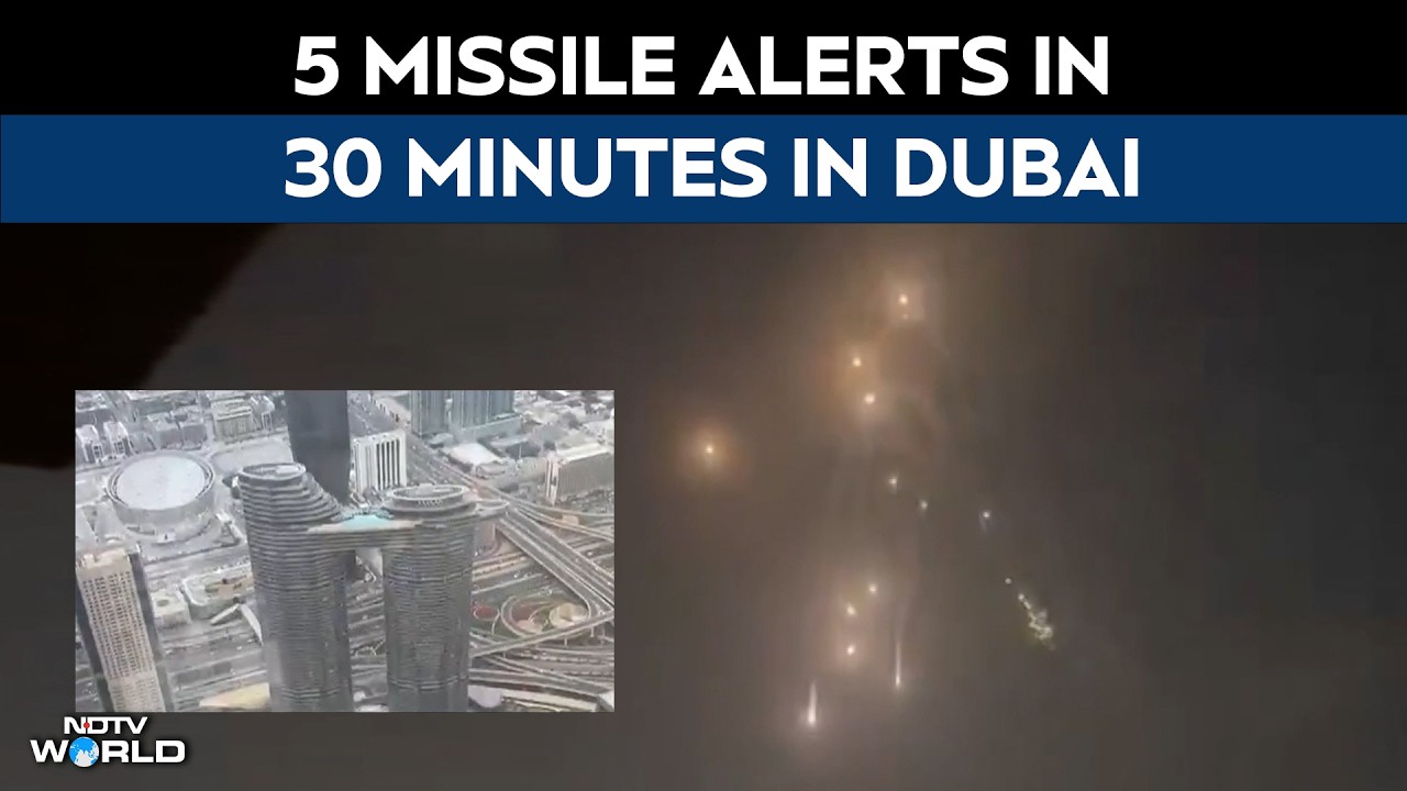 Dubai Attack News | 5 Missile Alerts In 30 Minutes, Explosions Heard Across Central Dubai