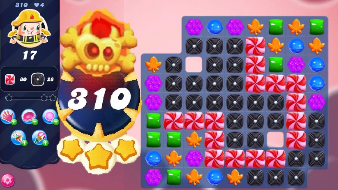 Candy Crush Saga Worst Level 310 Completed || Legendary Level || No Boosters || 3 Stars 🌟🌟🌟
