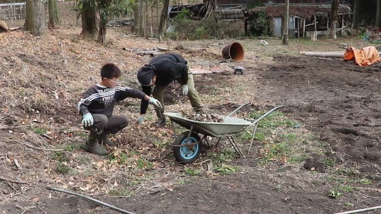 元竹藪を畑にするまで土管の片付けや竹の根掘りなどを倍速で作業する