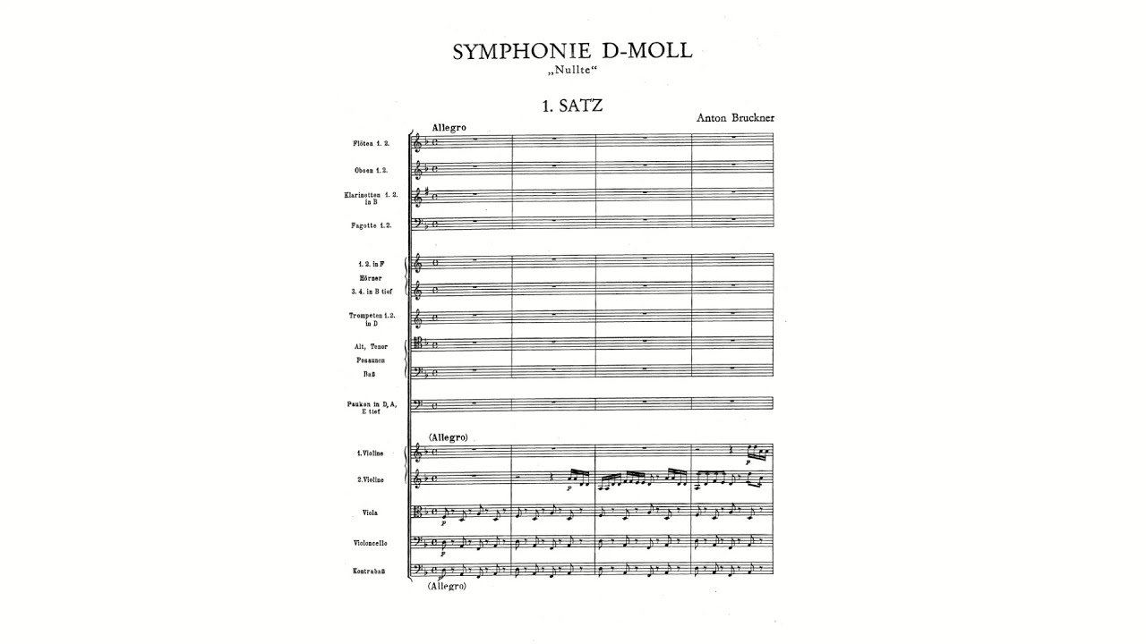 Bruckner: Symphony No. 0 in D minor 'Nullte', WAB 100 (with Score)