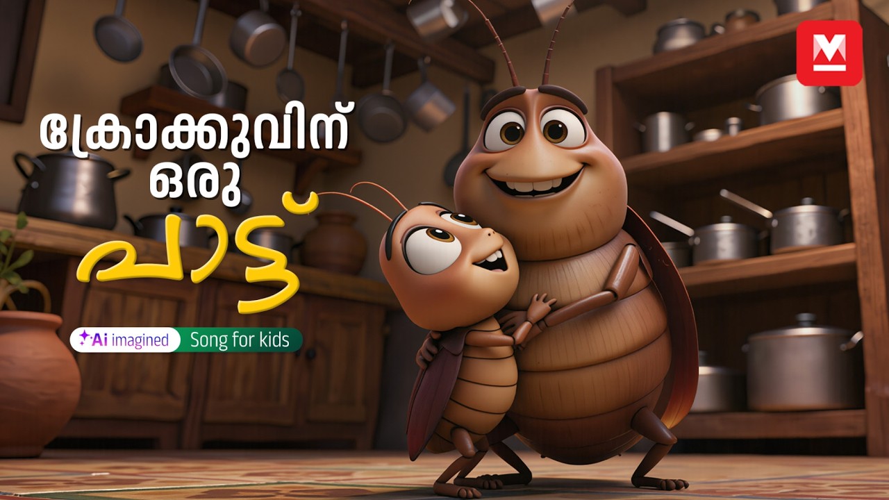 ക്രോക്കുവിന് ഒരു പാട്ട് | MKid | Malayalam Song for Kids | Crocu Cockroach
