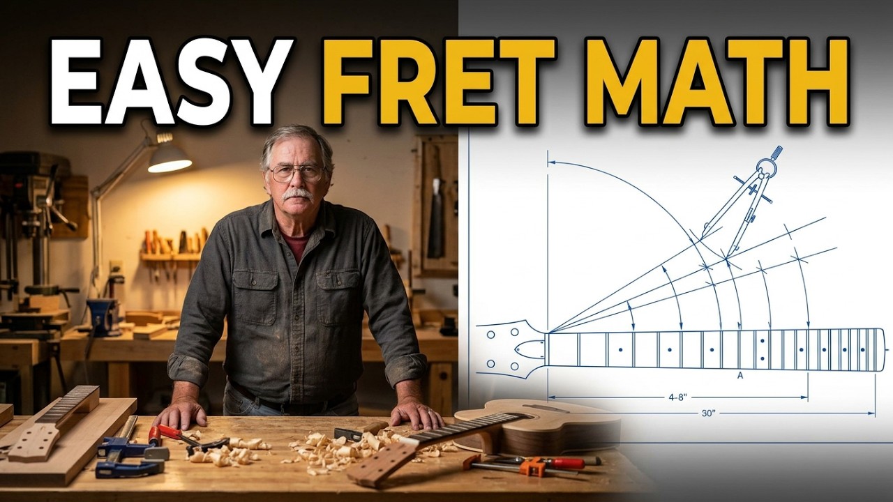 Calculating the fret slot position: instructional guitar building video...luthier