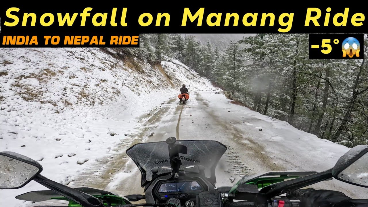 Heavy Snowfall on Manang Ride 2023, Deadliest Off-Road || Ep 9  India to Nepal Ride